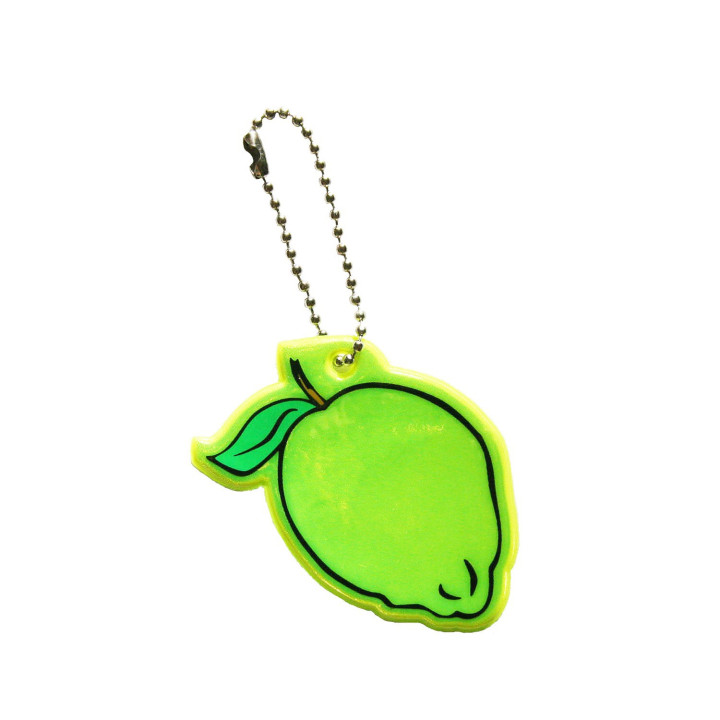 Soft reflector on chain / snap hook – lemon