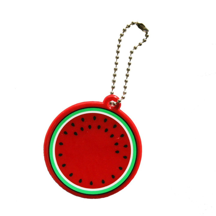 Soft reflector on chain / snap hook - watermelon