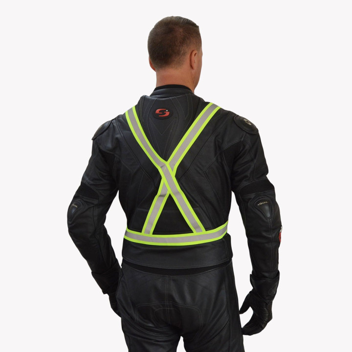 Rubber reflective braces for adults - yellow