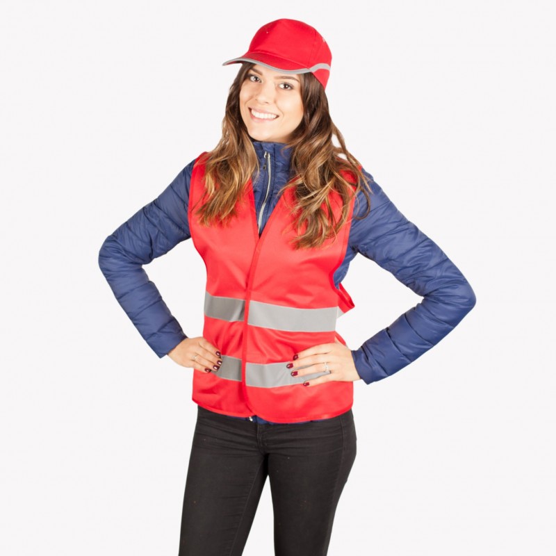 Kamizelka odblaskowa dla dorosłych 201/2P/R - czerwona