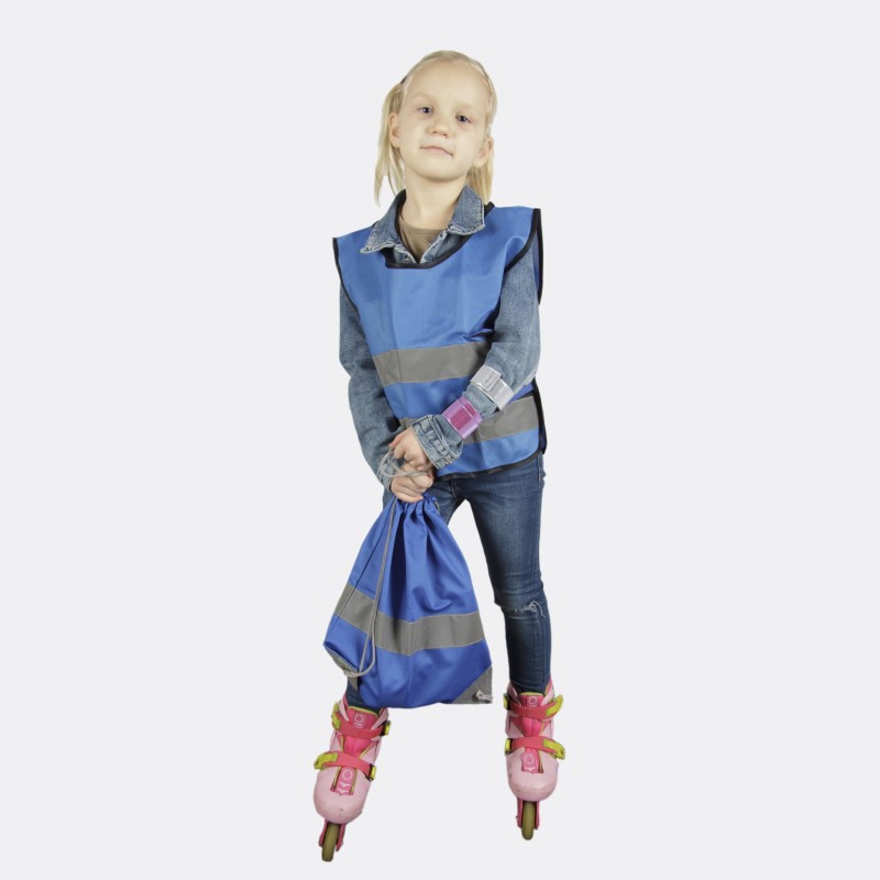 Cветоотражающий детский жилет YoYo-K203 KID (голубой)