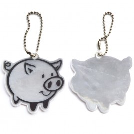 Reflective soft pendant - silver pig