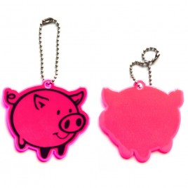 Reflective soft pendant - pink pig