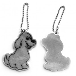 Soft reflective pendant - silver dog