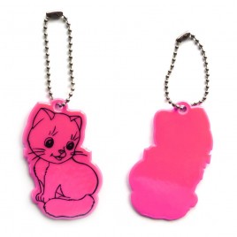 Мягкая светоотражающая подвеска - розовый кот