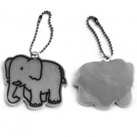 Soft reflective pendant - silver elephant