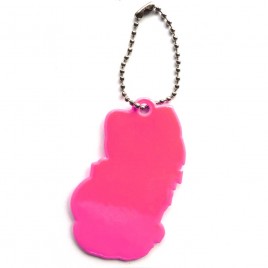 Мягкая светоотражающая подвеска - розовый кот