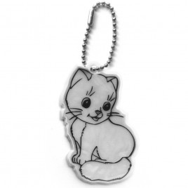 Weicher reflektierender Anhänger - silberne Katze