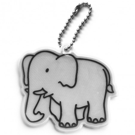 Soft reflective pendant - silver elephant