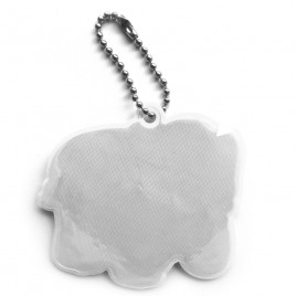 Soft reflective pendant - silver elephant