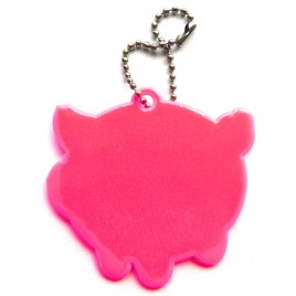 Reflective soft pendant - pink pig