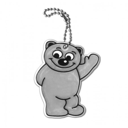 М'який відбивний кулон - срібний плюшевий ведмедик