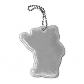 Zawieszka odblaskowa miękka - Miś srebrny