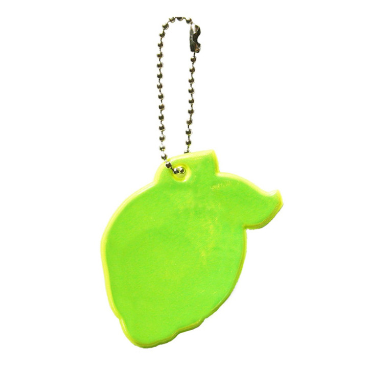 Soft reflector on chain / snap hook – lemon