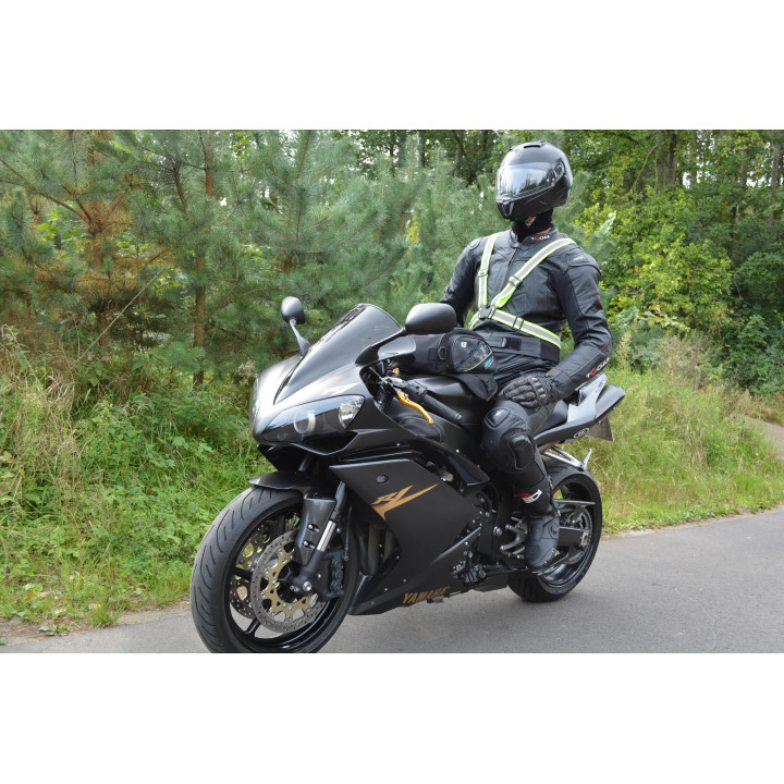 Rubber reflective braces for adults - yellow