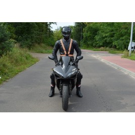 Rubber reflective braces for adults - orange