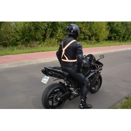 Rubber reflective braces for adults - orange