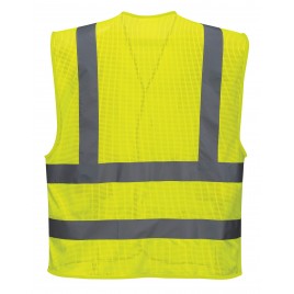 Siatkowa kamizelka ostrzegawcza CE C370 żółta