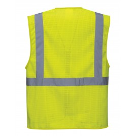 Mesh vest with pockets C376 yellow