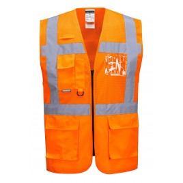 Mesh vest with pockets C376 yellow