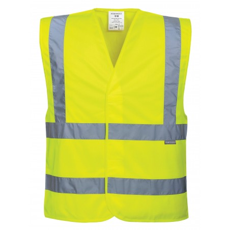 C470 warning vest with vertical and horizontal straps, yellow