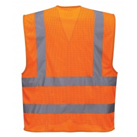 C470 warning vest with vertical and horizontal straps, yellow