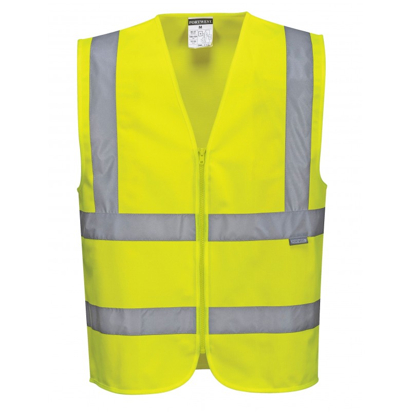 C470 warning vest with vertical and horizontal straps, yellow