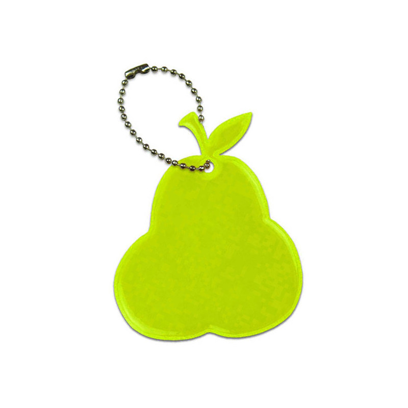 Soft reflector on chain / snap hook - pear