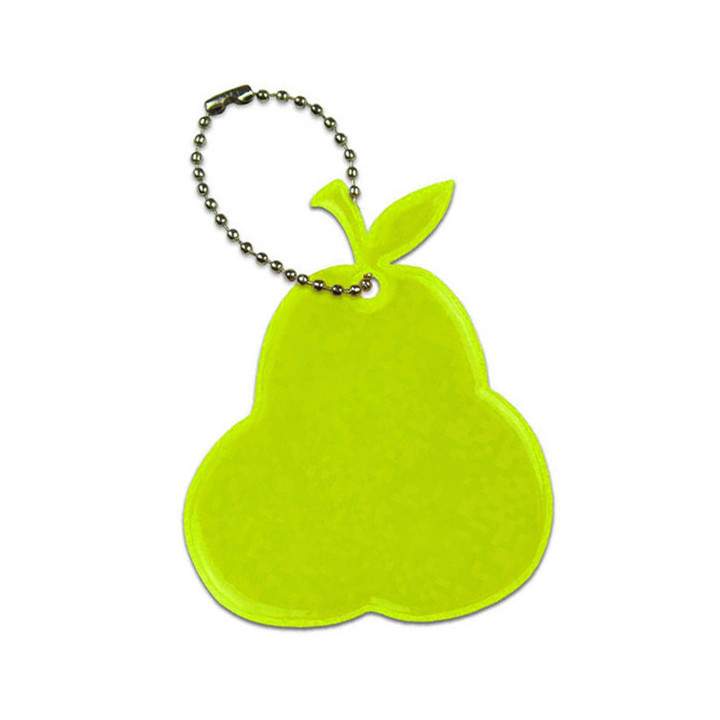 Soft reflector on chain / snap hook - pear