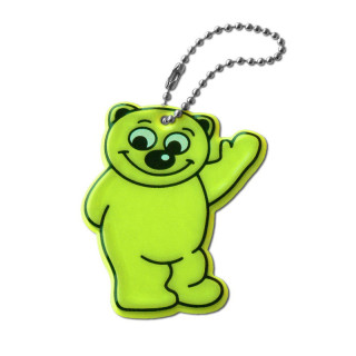 Soft reflector on chain / snap hook - bear - ZM-33