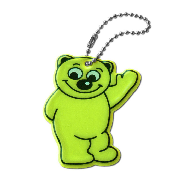 Soft reflector on chain / snap hook - bear - ZM-33