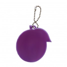 Soft reflector on chain / snap hook - plum