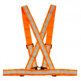 Rubber reflective braces for adults - orange