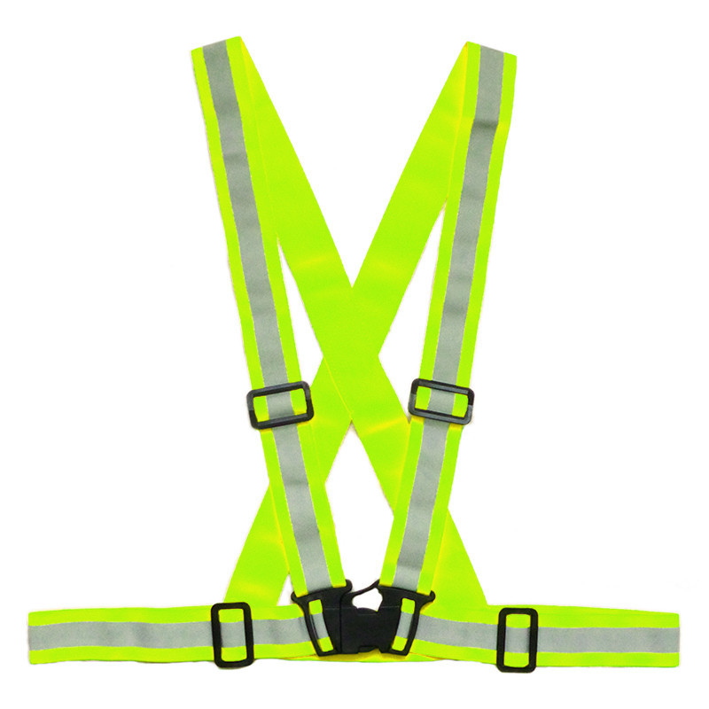 Rubber reflective braces for adults - yellow