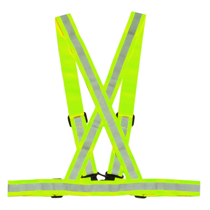 Rubber reflective braces for adults - yellow