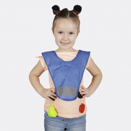 Светоотражающая детская накидка, с резинками по бокам (голубая)