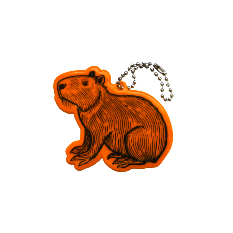 Zawieszka odblaskowa miękka - Kapibara pomarańczowa