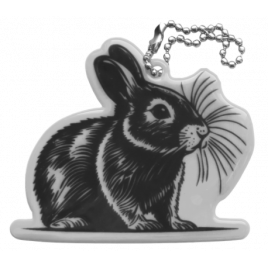 Zawieszka odblaskowa miękka - Królik srebrny