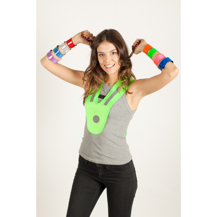 Reflective snapband - green